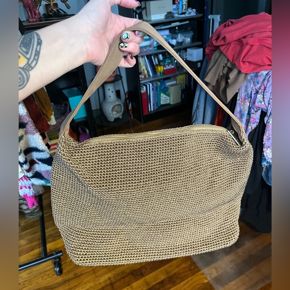 The Sak Crochet Tan Woven Shoulder Bag - Picture 2 of 12